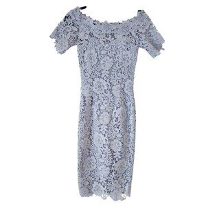 Paper Dolls London Blue Lace Pencil Dress Easter Evening Cocktail Women's 2